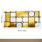 IVN Privacy Window Film Decorative Stained Glass Yellow and White Geometric - Image 3
