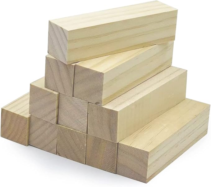4 Inch Craft Style Basswood Carving Blocks, Unfinished Wood - Image 2