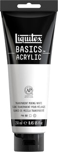 Liquitex BASICS Acrylic Paint, 250ml Tube, Transparent Mixing White by Liquitex