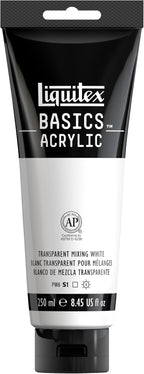 Liquitex BASICS Acrylic Paint, 250ml Tube, Transparent Mixing White by Liquitex