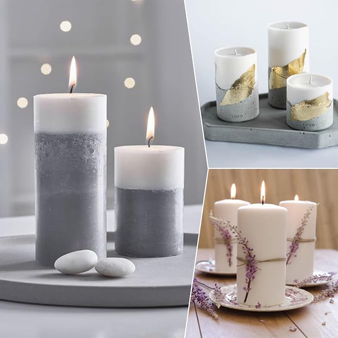 Cylinder Molds for Candle Making, 4 Inch and 3.5 Inch Silicone Candle Molds | - Image 2