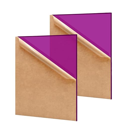 2 Pack 12'' x 16'' Translucent Purple Acrylic Sheet, 3mm Thick Acrylic Plastic by Unknown