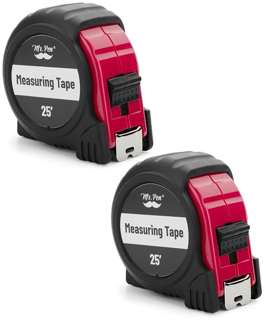 Mr. Pen- Retractable Tape Measure 25 ft, 2 Pack, Easy Read | Steel Retractable by MrPen