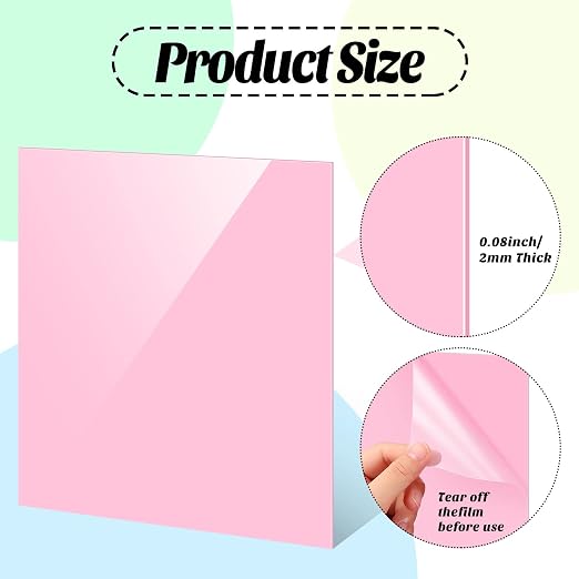 Maitys 24 Pcs Colored Acrylic Sheets, 8 x 8 Inch Opaque Colored Acrylic Sheets - Image 4