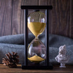 BELLAWARE Hourglass Timer with Golden Sand, 60 Minute Wooden Sand Timer | - Image 2