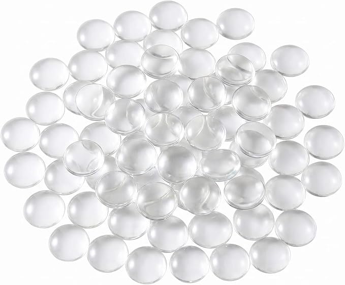 60 Pieces Transparent Glass Dome Imitation Gemstone Clear Round Dome Tiles by TKMOS