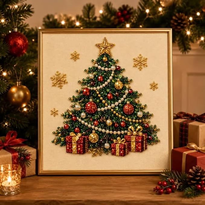 DIY Christmas Pearl Diamond Art Painting Kit, Cute Santa Elk Christmas Pearl - Image 2