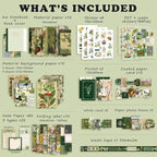 Draupnir Scrapbooking Supplies Kit, Vintage Botanical Aesthetic Scrapbook Kit - Image 2