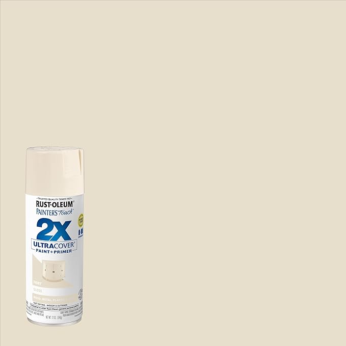 Rust-Oleum Painter's Touch 2X Ultra Cover Spray Paint, Gloss Ivory | Indoor and - Image 2