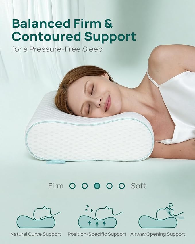 Releep Memory Foam Neck Pillow for Pain Relief – Adjustable Contour, Portable & - Image 4