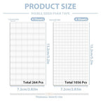 8 Sheets 1320 Pcs Foam Squares 2 Sizes Double Sided Foam Tape Adhesive Dots - Image 2
