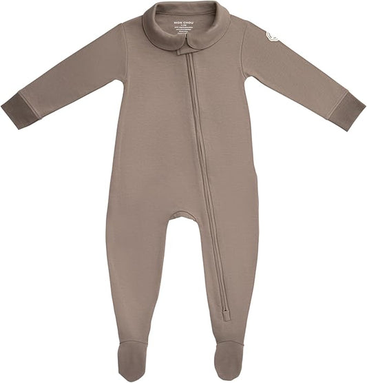MON CHOU Baby Footie Pajama - Luxuriously Soft Pima Cotton Baby Sleepers - Organic Cotton Pajamas - Premium Newborn Onesie
