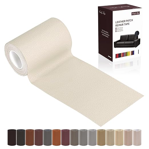 Leather Repair Patch Tape, Ivory 3 x 61 Inches Self Adhesive Leather Repair Kit by Cindy%27s+Tape