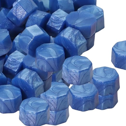 300 Pcs Wax Seal Beads, Sky Blue Sealing Wax Beads, Refilling Octagon Wax - Image 5