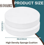 Frienda 2 Pack 15" D x 3" H Round Upholstery High Density Foam Cushion - Image 2