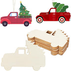 16Pcs Unfinished Paintable Blank Wooden Christmas Tree Car Festival Decoration by Tmflexe