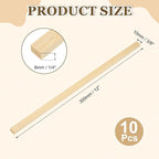 MECCANIXITY 10Pcs Wood Strips Slats, 1/4" x 3/8" x 12" Thin Wood Sticks Flat - Image 2