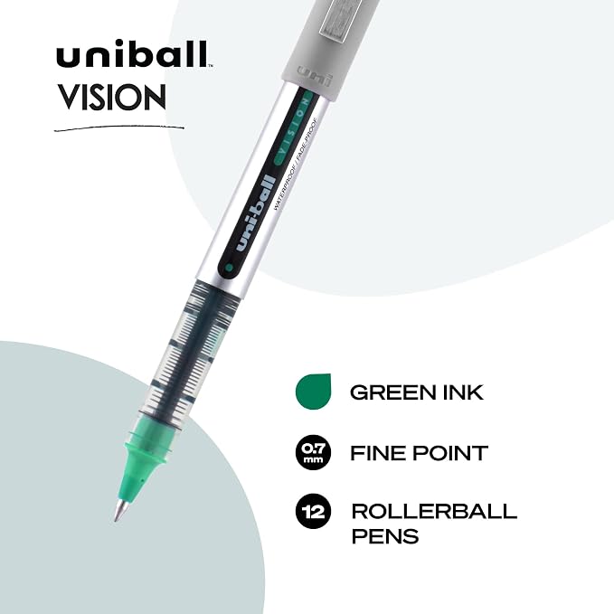 uniball Vision Rollerball Pens, Smooth Writing Pen, School & Office Supplies - Image 2