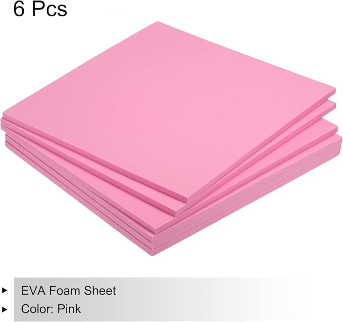 MECCANIXITY EVA Foam Sheets Pink 9.8 Inch x 9.8 Inch 7mm Thick Crafts Foam - Image 3