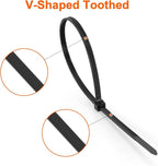 Zip Ties Assorted Size, 8+12+14 Inch V-Shaped Toothed Double Sided Toothed - Image 3