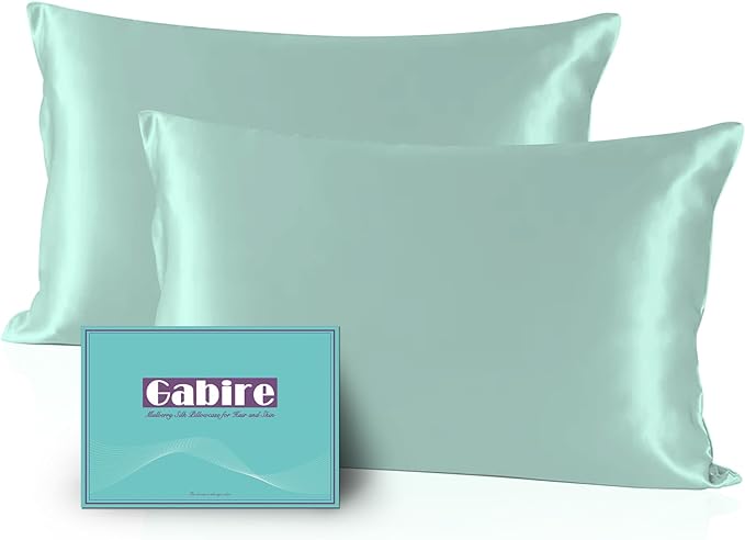Gabire Mulberry Silk Pillow Cases Set of 2, Both Sides Real Silk Pillow Cover by MulberrySilkPillowcases