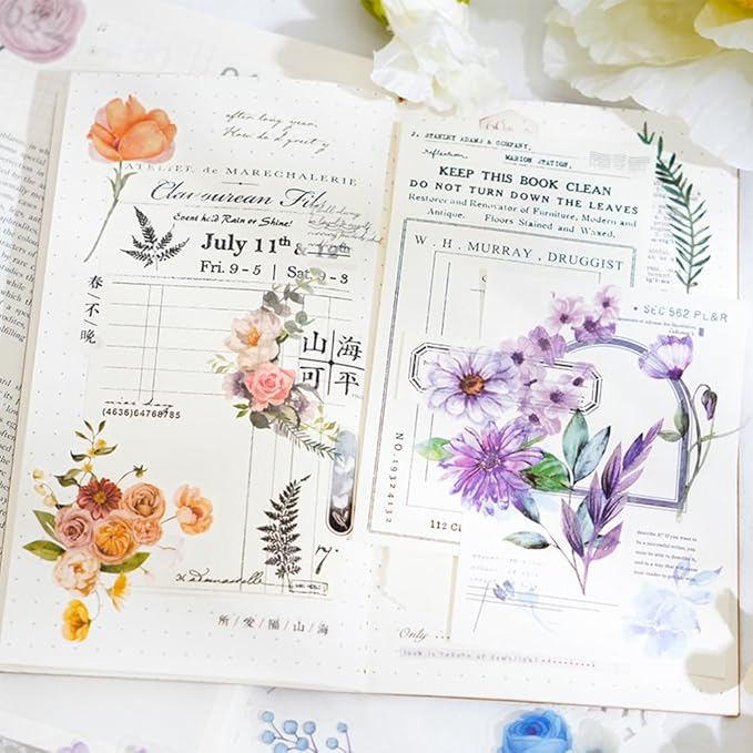 100 Pcs Natural Botanical Flower Stickers, Wildflower Stickers - Image 4