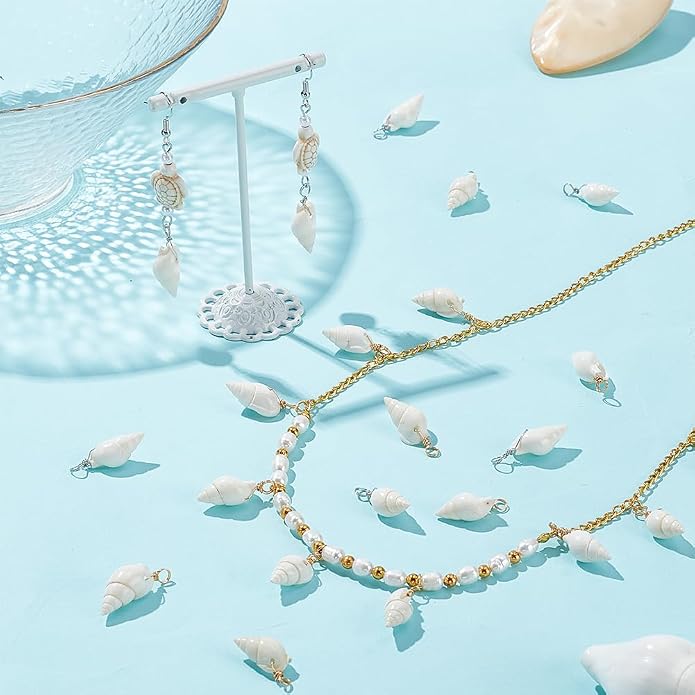 PH PandaHall Shell Pendants Spiral Seashells Craft Charms Cowrie Sea Shells - Image 5