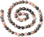 60PCS 6mm Natural Black Line Rhodochrosite Gemstone Smooth Round Loose Beads - Image 2
