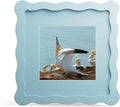 6x6 Picture Frame with Mat for 4x4, Wavy Edge Wooden Real Glass Photo Frame for by THKRLOF