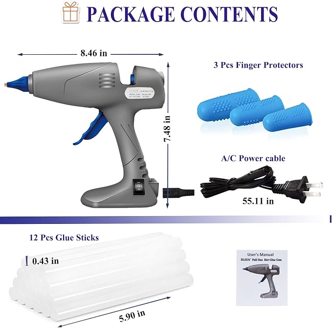BLEDS Hot Glue Gun Full-Size, 80/120W Dual Temp, - Image 5