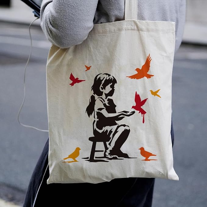 4Pcs Banksy Graffiti Stencils for Painting, Reusable Banksy Girl Boy Stencil - Image 6