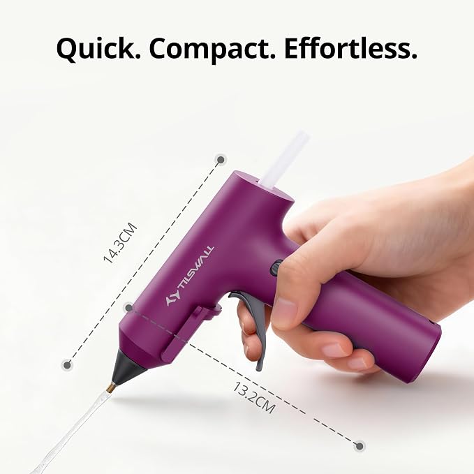 Tilswall Cordless Hot Glue Gun, Fast Preheating, Glue Gun and Sticks Set - Image 2