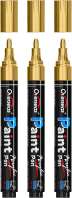 Overseas 3 Pack Gold Acrylic Paint Pens Paint Markers Medium Tip | Waterproof by Overseas