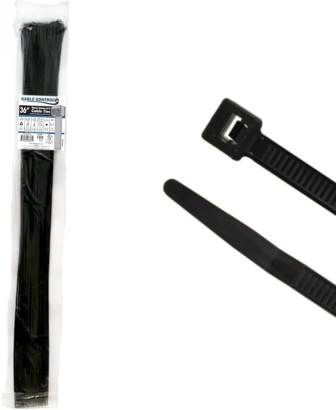 Kable Kontrol Cable Zip Ties 100 Pcs 36 Inch Black, 50 Lbs Tensile Strength by KABLEKONTROL%C2%AE