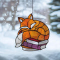 Fox and Book Acrylic Suncatcher Window Hanging Fox Home Decor Book Lover Gift by Unknown