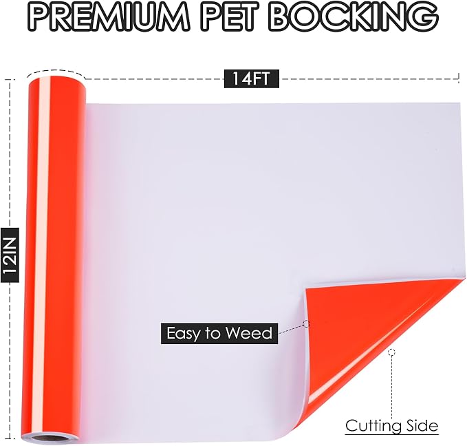 TORC Neon Orange Permanent Vinyl 12" x 14 FT Glossy Orange Adhesive Vinyl Roll - Image 2