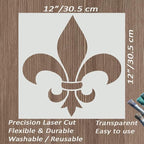 Large 12"x12" Fleur de lis Stencil - Image 2