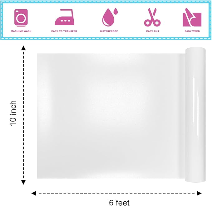 White 3D Puff Heat Transfer Vinyl 10 Inch * 6 Foot Puff - Image 2