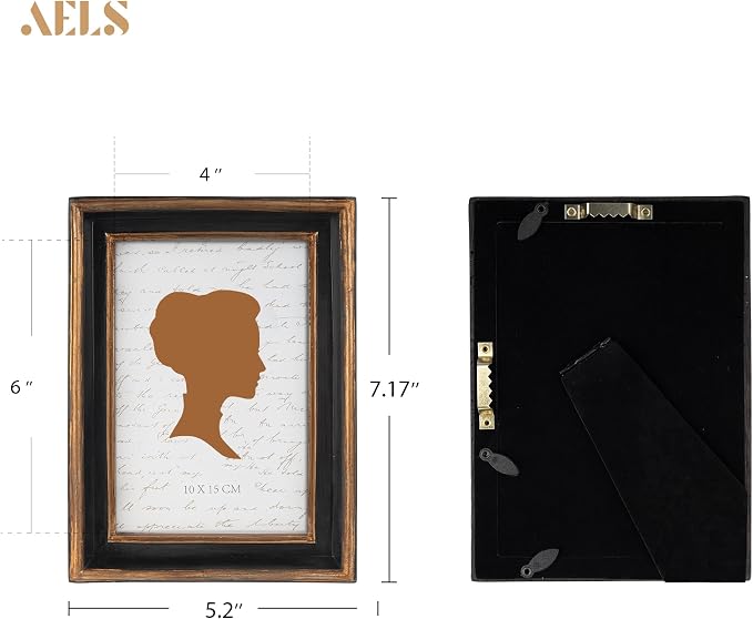 AELS 4x6 Inch Vintage Picture Frame, Elegant Luxury Antique Photo Frames - Image 2