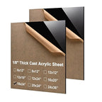 KINLINK 18x24 Plexiglass Sheets 1/8 inch Thick - 3mm Black Cast Acrylic Sheet by KINLINK