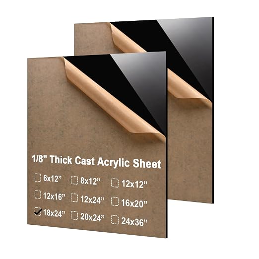 KINLINK 18x24 Plexiglass Sheets 1/8 inch Thick - 3mm Black Cast Acrylic Sheet by KINLINK