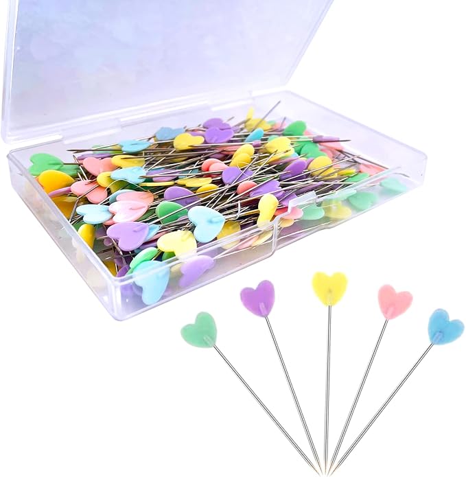 200pcs Sewing Pins Flat Head Straight Pins, Colored Pearl Head Stick Pin Long by Hovesty