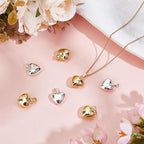 Beebeecraft 10Pcs 2 Colors Heart Charms 18K Gold Plated & 925 Sterling Silver - Image 3