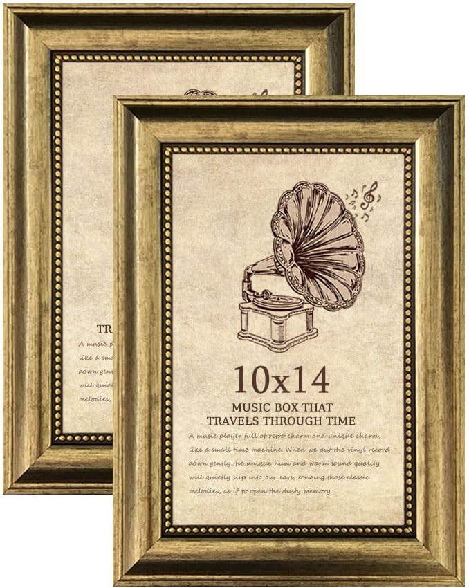 TKYG 10x14 Picture Frame set of 2-14x10 Vintage Frames by TKYGU
