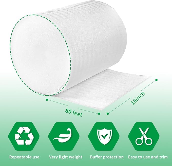 Moving Supplies, Foam Wrap Roll 16" Wide x 80' Length | - Image 2