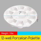 MEEDEN 12-Well Round Porcelain Watercolor Paint Palette - Image 2