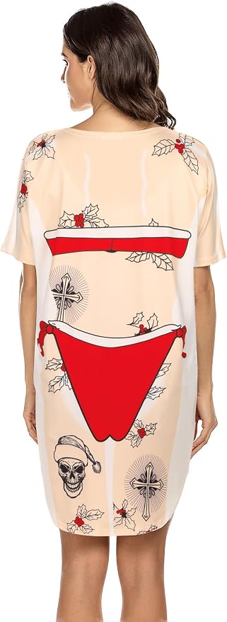 Ekouaer Women's Bikini Shirt Cover Up Short Sleeve Cute Bikini Print Cover-Up - Image 2