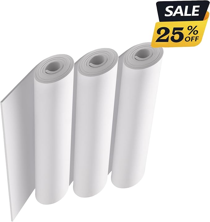 3-Pack 2mm Thick White Eva Foam Sheets roll, 13.5" x 49" Premium eva Craft Foam - Image 3