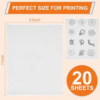 FURWEY 20PCS 8.5"x11" Wash Away Embroidery Stabilizer – Self Adhesive & - Image 2