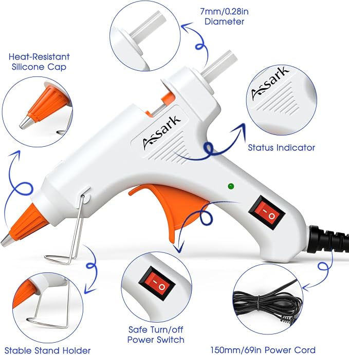 30W Mini Hot Glue Gun Kit with 30 Glue Sticks, Fast Preheating Hot Melt - Image 5
